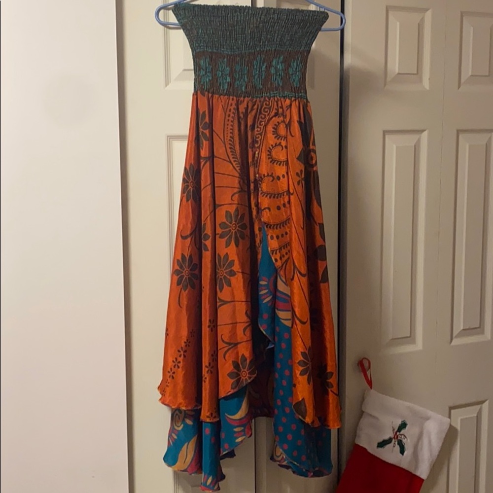 Treasure of Tibet strapless silk dress